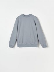 Bluza - szary. Szare bluzy bez kaptura Sinsay, l, bez wzorów, z bawełny, bez kaptura. W wyprzedaży za 14.99 zł.