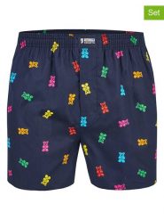 Happy Shorts Bokserki (3 pary) w kolorze granatowym rozmiar: M. Niebieskie bokserki Happy Shorts, m, bez wzorów, z bawełny. Za 83.03 zł.