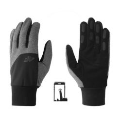 Rękawiczki 4F z Funkcją Obsługi Ekranu. Szare rękawiczki 4F, na jesień, bez wzorów. Za 78.99 zł.