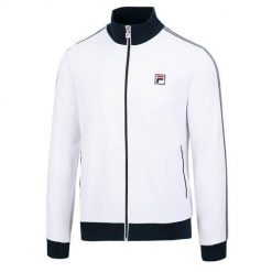 Bluza sportowa męska Fila Warm-up. Białe bluzy bez kaptura Fila, m, bez wzorów, bez kaptura. Za 375.80 zł.