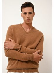 Just Cashmere Kaszmirowy sweter "Nathan" w kolorze jasnobrązowym rozmiar: XXL. Brązowe swetry nierozpinane Just Cashmere, xxl, bez wzorów, z kaszmiru, bez kołnierzyka, bez ramiączek. Za 565.99 zł.