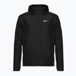 Kurtka do biegania męska Nike Repel Miler. Czarne kurtki Nike, m, bez wzorów, z kapturem. Za 319.99 zł.