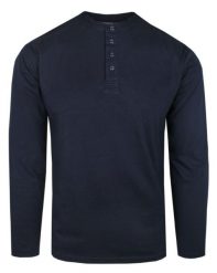 Koszulka z Dł. Rękawem, Dekolt na Guziki - Pako Jeans - Granatowa. Niebieskie bluzki z długim rękawem Pako Jeans, m, bez wzorów, z bawełny, bez kołnierzyka, bez ramiączek. Za 129.00 zł.
