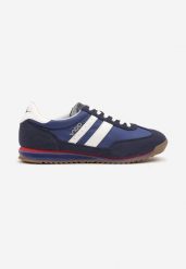 Niebieskie Buty Sportowe Tenisówki z Naszywkami Mepralia. Niebieskie trampki Born2be, m, z aplikacjami, bez zapięcia. W wyprzedaży za 127.49 zł.