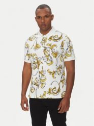 Versace Jeans Couture Polo 78GAG6S0 Biały Regular Fit. Białe koszulki polo Versace Jeans Couture, m, bez wzorów, z bawełny, bez kołnierzyka, bez ramiączek. Za 899.99 zł.