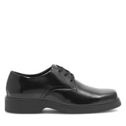 Półbuty Badura. Czarne eleganckie półbuty Badura, bez wzorów, bez obcasa, bez zapięcia. Za 279.99 zł.