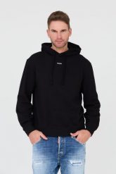 HUGO Czarna bluza Sweatshirt with hood. Czarne bluzy z kapturem Hugo, m, bez wzorów, z kapturem. W wyprzedaży za 272.99 zł.