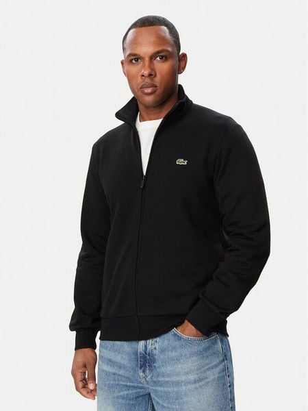 Lacoste Bluza SH2195 Czarny Regular Fit. Czarne bluzy LACOSTE, m, bez wzorów, z bawełny, bez kaptura. Za 639.99 zł.