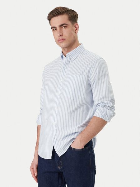 Calvin Klein Jeans Koszula LV04RF100G Błękitny Regular Fit. Niebieskie koszule Calvin Klein Jeans, l, bez wzorów, z bawełny, bez kołnierzyka, bez ramiączek. Za 369.99 zł.