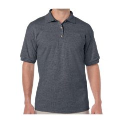 Polo Gildan. Szare koszulki polo GILDAN, m, bez wzorów, bez kołnierzyka, bez ramiączek. W wyprzedaży za 55.60 zł.