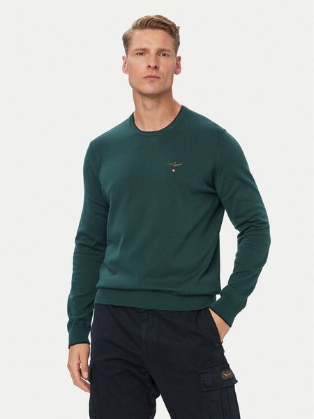 Aeronautica Militare Sweter 262MA1631UL00506 Zielony Regular Fit. Zielone swetry rozpinane Aeronautica Militare, m, bez wzorów, z bawełny, bez kołnierzyka, bez ramiączek. Za 514.99 zł.