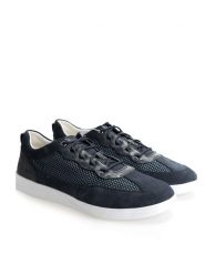 Geox Sneakersy "U Kennet" | U026FA02214 | U Kennet | Mężczyzna | Granatowy. Niebieskie buty sportowe casual Geox, z aplikacjami, ze skóry, z okrągłym noskiem, bez zapięcia. W wyprzedaży za 269.00 zł.