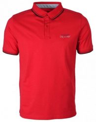 Koszulka POLO z Kołnierzykiem, Czerwona Krótki Rękaw -PAKO JEANS. Czerwone bluzki z długim rękawem Pako Jeans, m, bez wzorów, z bawełny, bez kołnierzyka, bez ramiączek. Za 119.00 zł.