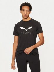 Salewa Koszulka techniczna Solidlogo Dry 27018 Czarny Regular Fit. Czarne t-shirty sportowe Salewa, bez wzorów, z syntetyku, bez ramiączek, trekkingowe. Za 109.99 zł.