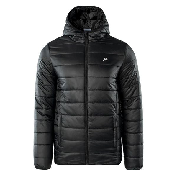 Kurtka Męska Pikowanie Maron. Czarne kurtki MARTES ESSENTIALS, l, bez wzorów, z materiału, z kapturem. Za 165.99 zł.