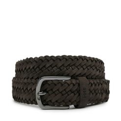Pasek Męski BOSS. Brązowe paski Boss, bez wzorów. Za 439.99 zł.