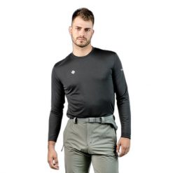 Dżersej z długim rękawem Izas Creus. Czarne t-shirty sportowe Izas, bez wzorów, z dżerseju, bez ramiączek. Za 130.39 zł.