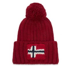 Czapka Napapijri. Czerwone czapki zimowe Napapijri, bez wzorów. Za 219.99 zł.