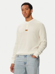 HUGO Sweter Sranger 50566411 Kremowy Relaxed Fit. Białe swetry rozpinane Hugo, m, bez wzorów, z bawełny, bez kołnierzyka, bez ramiączek. Za 549.99 zł.