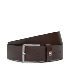 Pasek Męski BOSS. Brązowe paski Boss, bez wzorów. Za 399.99 zł.