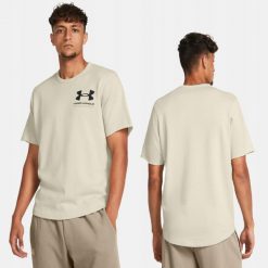 T-Shirt Koszulka Męska Under Armour Sportowa. Brązowe t-shirty sportowe Under Armour, bez wzorów, bez ramiączek, do biegania. Za 249.99 zł.