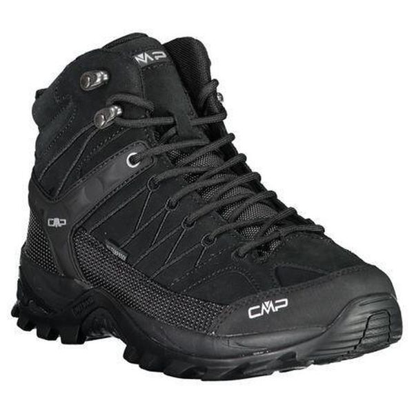 Buty trekkingowe CMP Rigel Waterproof. Czarne trekkingi CMP, bez wzorów, z materiału, bez zapięcia. Za 339.89 zł.