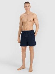 4F Spodenki plażowe męskie - granatowe XL. Niebieskie szorty 4F, m, bez wzorów, z materiału, wakacyjne. Za 79.99 zł.
