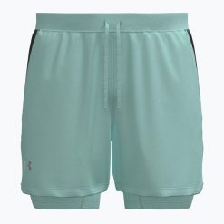 Spodenki do biegania męskie Under Armour Launch 5" 2IN1. Zielone szorty Under Armour, m, bez wzorów, sportowe. Za 189.99 zł.