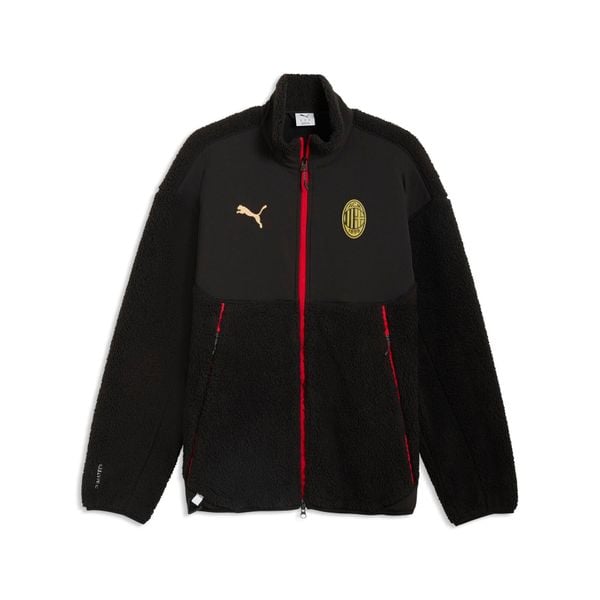 Kurtka prezentacyjna AC Milan Tech 2025/26. Czarne kurtki Puma, m, bez wzorów, z materiału, bez kaptura. Za 288.50 zł.