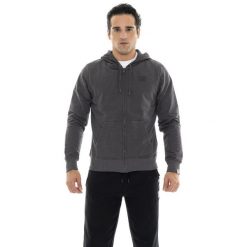 Bluza z bawełna z kaptur na trening na co dzień. Szare bluzy LEONE 1947 APPAREL, bez wzorów, z bawełny, bez kaptura. W wyprzedaży za 132.85 zł.