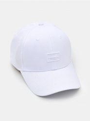 Bawełniana czapka z daszkiem i haftem - biały. Białe czapki z daszkiem Sinsay, bez wzorów, z bawełny. Za 15.99 zł.