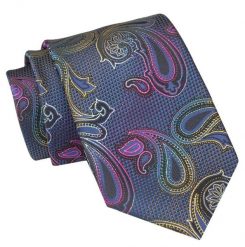 Męski Krawat Angelo di Monti - Kolorowe Paisley. Krawaty i muchy Angelo di Monti, bez wzorów, z tkaniny. Za 45.00 zł.