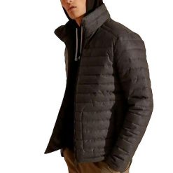 Kurtka pikowana Superdry Fuji szara męska. Szare kurtki Superdry, na zimę, m, bez wzorów, z poliesteru, bez kaptura. W wyprzedaży za 299.10 zł.