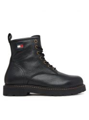 Tommy Jeans Trzewiki Archive '01 Tumble Lace Up Warm EM0EM01780 Czarny. Czarne botki sznurowane Tommy Jeans, bez wzorów, z jeansu, bez obcasa, bez zapięcia. Za 699.99 zł.