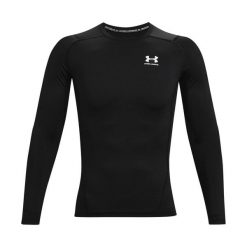 Męska Koszulka Termoaktywna Z Długim Rękawem HeatGear. Czarne bielizna termoaktywna Under Armour, m, bez wzorów, bez kołnierzyka, bez ramiączek. Za 231.99 zł.
