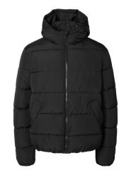 SELECTED HOMME Kurtka pikowana w kolorze czarnym rozmiar: M. Czarne kurtki Selected Homme, m, bez wzorów, bez kaptura. Za 176.91 zł.