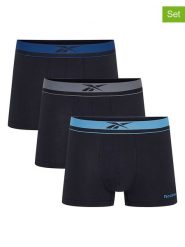 Reebok Bokserki (3 pary) "Brock" w kolorze czarnym rozmiar: M. Czarne bokserki Reebok, m, bez wzorów. Za 79.59 zł.