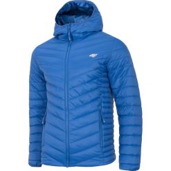 Kurtka puchowa męska KUMP302 - kobalt. Brązowe kurtki 4F, m, bez wzorów, z puchu, z kapturem. W wyprzedaży za 129.99 zł.
