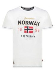 Geographical Norway Koszulka "Juitre" w kolorze białym rozmiar: XXL. Białe bezrękawniki Geographical Norway, xxl, bez wzorów, z bawełny, bez kołnierzyka, bez ramiączek. Za 57.20 zł.