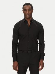 HUGO Koszula Ermo 50539307 Czarny Slim Fit. Czarne koszule Hugo, l, bez wzorów, z bawełny, bez kołnierzyka, bez ramiączek. Za 339.99 zł.