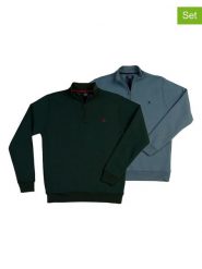 The Time of Bocha Bluzy (2 szt.) w kolorze niebieskim i ciemnozielonym rozmiar: XL. Niebieskie bluzy The Time of Bocha, xl, bez wzorów, z bawełny, bez kołnierzyka, bez ramiączek. Za 157.35 zł.