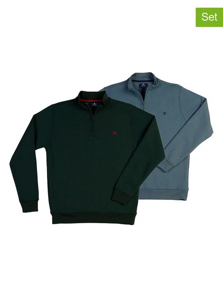 The Time of Bocha Bluzy (2 szt.) w kolorze niebieskim i ciemnozielonym rozmiar: XL. Niebieskie bluzy The Time of Bocha, xl, bez wzorów, z bawełny, bez kołnierzyka, bez ramiączek. Za 157.35 zł.