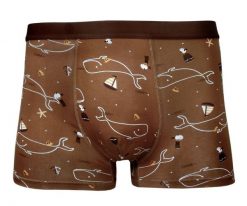 Bokserki Obcisłe, Karmelowe w Wieloryby, Bawełniane, Majtki z Elastanem -ALTIES. Bokserki Alties, l, bez wzorów, z bawełny. Za 35.00 zł.