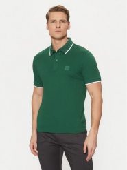 BOSS Polo Passertip 50507699 Zielony Slim Fit. Zielone koszulki polo Boss, m, bez wzorów, z bawełny, bez kołnierzyka, bez ramiączek. Za 259.99 zł.