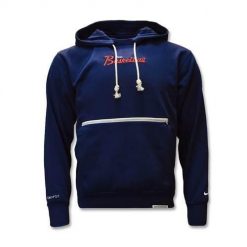 Bluza sportowa męska Nike Standard Issue Hoodie College Navy Pale Ivory. Brązowe bluzy z kapturem Nike, l, bez wzorów, z kapturem. Za 416.00 zł.