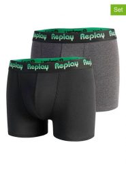 Replay Underwear Bokserki (2 pary) w kolorze szarym i czarnym rozmiar: XL. Czarne bokserki Replay Underwear, xl, bez wzorów. Za 43.99 zł.