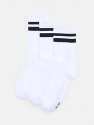 Długie skarpetki OEKO-TEX 3 pack - biały. Białe skarpety Sinsay, bez wzorów. Za 17.99 zł.