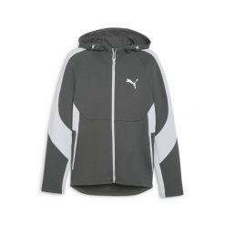 Męska rozpinana bluza EVOSTRIPE z kapturem PUMA Mineral Gray. Szare bluzy z kapturem Puma, m, bez wzorów, z kapturem. Za 201.99 zł.