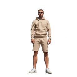 Szorty dresowe Home Wear – kolor piaskowy. Brązowe krótkie spodenki sportowe HOME DELUXE, m, bez wzorów, z bawełny. Za 112.99 zł.
