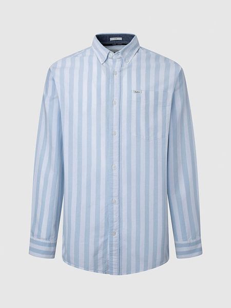 Pepe Jeans Koszula "Lucius" - Slim fit - w kolorze błękitnym rozmiar: M. Niebieskie koszule Pepe Jeans, m, bez wzorów, z bawełny, bez kołnierzyka, bez ramiączek. Za 165.71 zł.